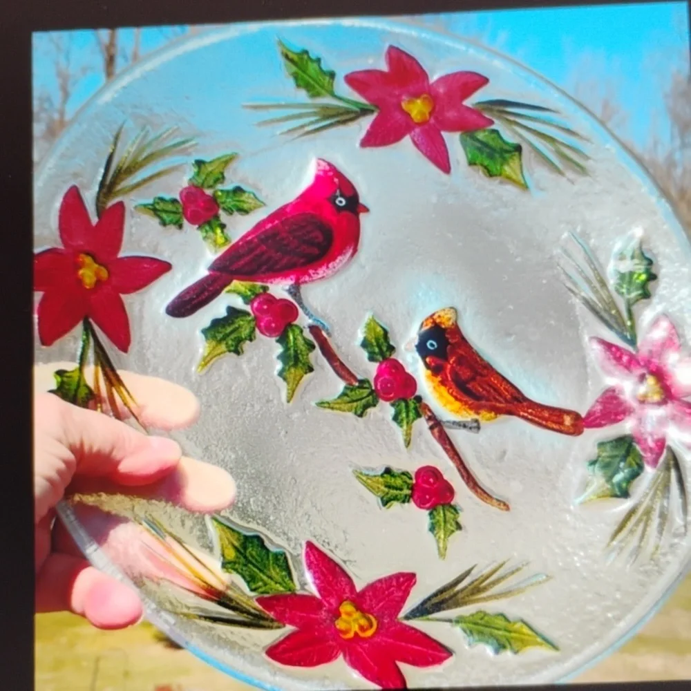 🕊️ Cardinal OOAK DOILY Hand Crafted Quilted Unique 